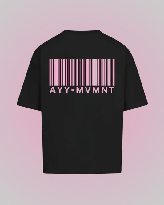 Black T-Shirt Pink Barcode