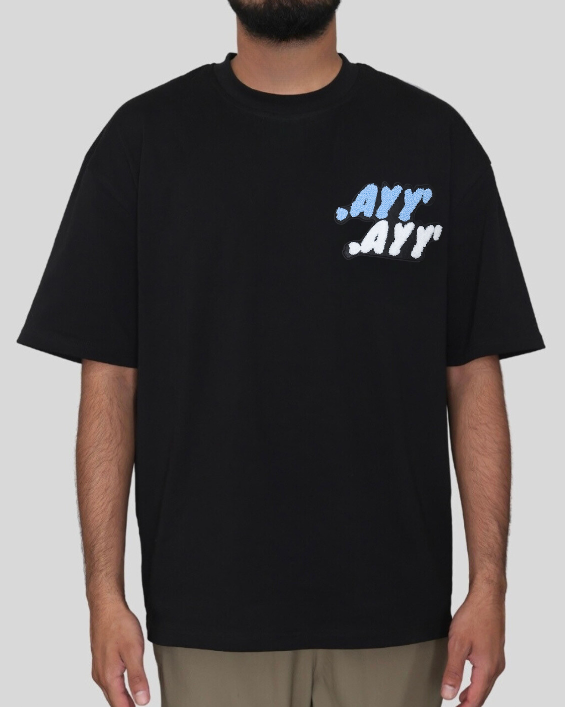 Oversized Black T-Shirt Blue