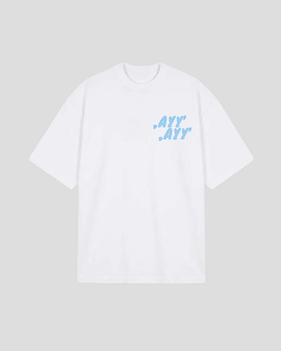 White T-Shirt Blue
