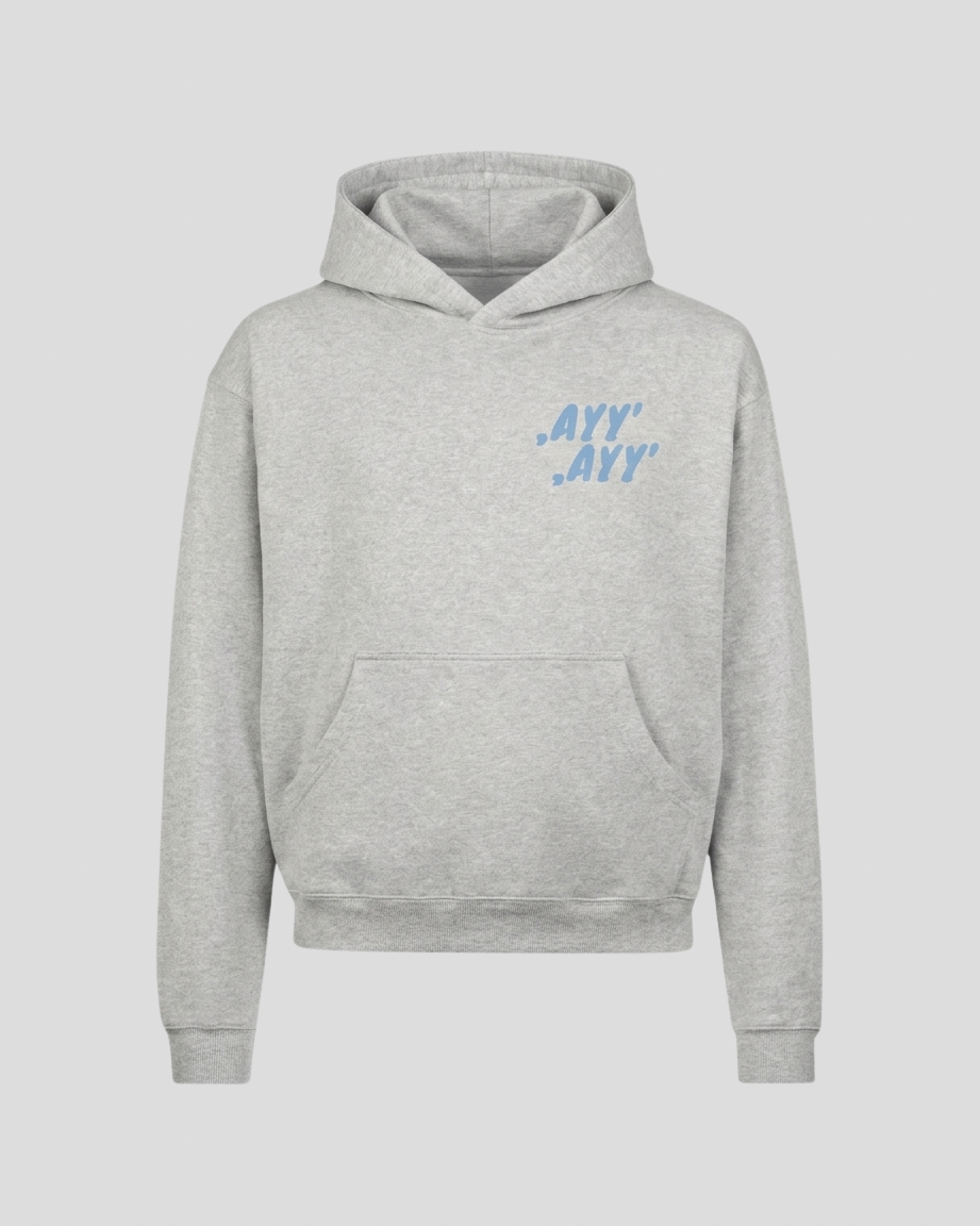 Grey Hoodie Blue