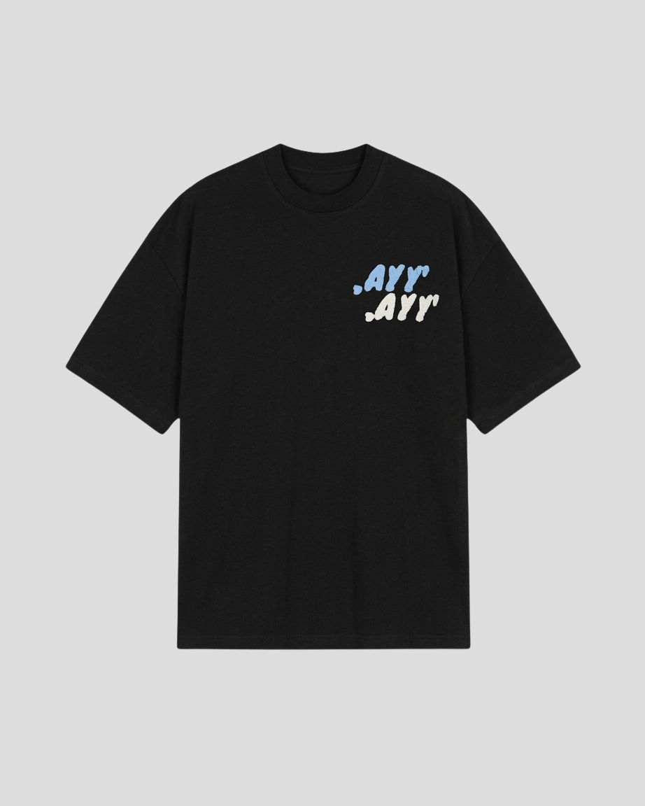 Oversized Black T-Shirt Blue