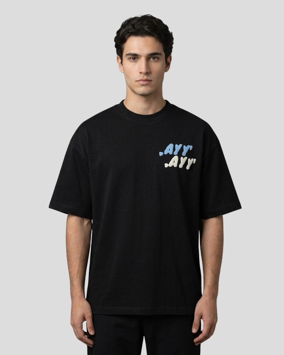Oversized Black T-Shirt Blue