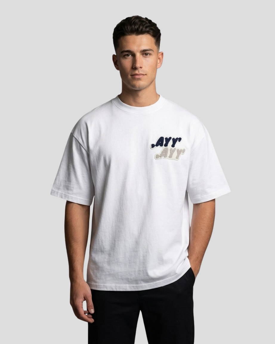 Oversized White T-Shirt Navy