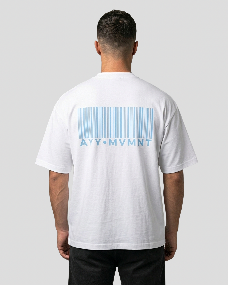 White T-Shirt Blue MVMNT